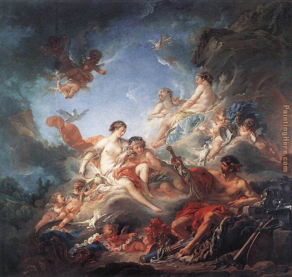 Vulcan Presenting Venus with Arms for Aeneas painting - Francois Boucher Vulcan Presenting Venus with Arms for Aeneas art painting